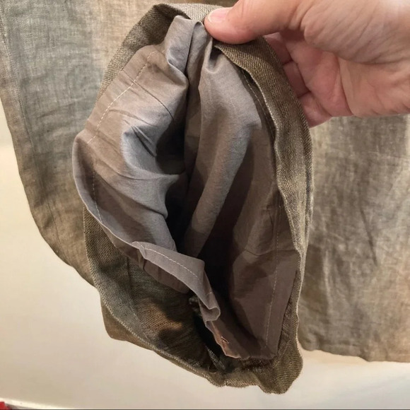 TATUM & OLIVIA Sz 14 Linen Lined Straight Leg Pants with Pockets - Picture 4 of 8